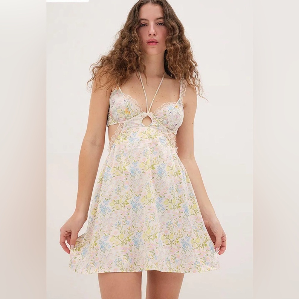 For Love & Lemons Multi-Colored Slip Dress - Medium